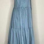 Comfy And Ready Tessa Tiered Tie Up Maxi Dress Size Large In Blue Photo 6