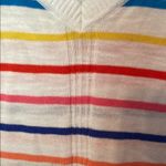 Talbots Colorful Striped V-Neck Sweater light weight 3/4 length sleeves Photo 2
