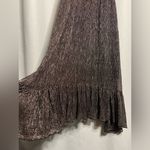 Kensie Black and Bronze Metallic Smocked Midi Dress Small Photo 8