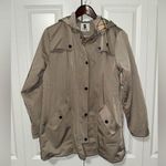 Saphirose Trench Coat Style Full Zip Hooded Rain Jacket Beige M Tan Size M Photo 0