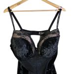 Daisy Fuentes  Black Velvet Lace Push Up Bodysuit Teddy Women's 2X Photo 1