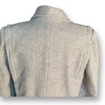 Vintage 80s Blazer Petite Tan Cream Wool Herringbone Tweed Double Breasted Coat Size undefined Photo 5