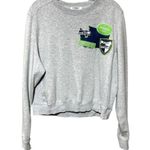 WEAR Erin Andrews Seattle Seahawks NFL Football Cropped Sweatshirt Gray Large Photo 1
