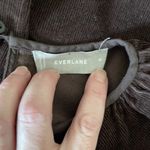 Everlane  Tiered Corduroy Midi Dress Dark Brown Relaxed Casual 3/4 Sleeves Medium Photo 5