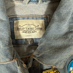Ashley Vintage Charm Denim Jacket Women's Small Distressed Blue Jean Embroidered Photo 1
