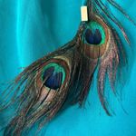 Gracia Garcia blue peacock feather bow strapless romper size L Photo 4