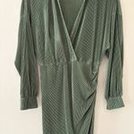 ASOS  Women's Plisse Wrap Midi Dress Collared with Blouson sleeves Green Size 10 Photo 8