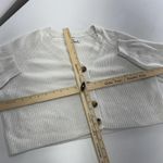 Hollister Cardigan Sweater Womens Large White Soft Ribbed Button Cropped V Neck Photo 4