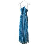 AMUR Janet Pleated Striped Cutout Maxi Dress Blue Sz 0 Photo 3