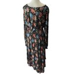 Eriks Fabriker Floral Print Midi Dress Sandra Smock Dress Long Sleeve M Feminine Black Size M Photo 3