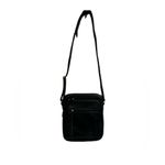 El Portal Unisex Black Leather Crossbody Bag Adjustable Strap Photo 2