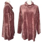 J. Jill L Tunic Top Cowl Neck Stretch Velvet Rose Pullover‎ Pure Jill Oversized Pink Size L Photo 1