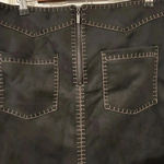 ZARA Women’s Faux Suede Black w/ Brown Stitch Mini Skirt Size S Small Photo 3