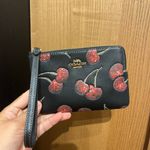 Coach Corner Zip Wristlet With Cherry Print Photo 2