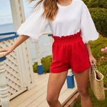 English Factory NWOT  Balloon Sleeve Crew Neck Blouse White Size Medium Photo 0