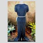 Mac Duggal  Beaded Butterfly Sleeve Column Gown - Midnight - size 8 Photo 11