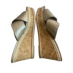Franco Sarto  Gold Slip-On Slide Wedge Sandals Metallic Comfort Size 9.5 Women's Photo 8