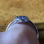 Natural Tanzanite Sterling Silver Cluster Ring Size 9 Photo 1