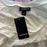 Torrid Cotton Modal Slub + Clip Dot Print Fabric Mixed Dolman Tee - 6X Photo 4