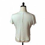 Pilcro White Ribbed Henley Top Button Up Short Sleeve Casual T-Shirt Photo 1