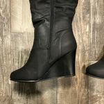 Journee Collection Black Wedge Knee-High Boots Size 8 WC Photo 13