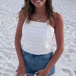 Lulus White Cropped Blouse Photo 1