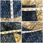 Talbots  Top Womens L Blue Geometric Print Smocked Neck Cotton Boho Boho  Peasent Photo 5