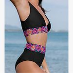 NWT Black and Multicolor Women's Swimwear Set Photo 12