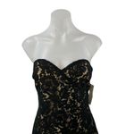 Tobi NEW Black Floral Lace Strapless Sweetheart Sleeveless Mini Sheath Dress L Photo 1