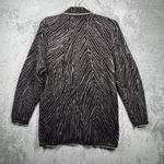 Drapers & Damons Cardigan Large Black Gold Metallic Zip Zig Zag Shimmer Glam Photo 2
