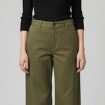 Gap Khakis Olive Green Wide Leg High Rise Denim Pants Size 14 Jeans Photo 0