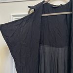 ZARA Pleated Flowing Open Front Vest Size XS Black Photo 3