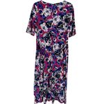 Kasper Floral Tie Waist Midi Dress Size 6 Pink Blue Gray Career Casual Feminine Photo 5