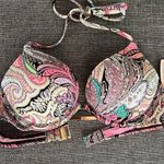 Victoria's Secret  34A RARE Bombshell Halter Bikini Top  paisley Multicolor Print Photo 0