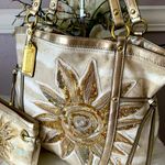 Coach  AUDREY LARGE LIMITED EDITION SUN/STARFISH CANVAS/LEATHER TOTE & WRISTLET Photo 14