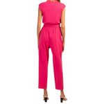 Trina Turk NWT Trina Turk Sand Dune Belted Jumpsuit Pink V Neck Sleeveless Wrap Size XXL Photo 1