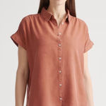 Quince  • Vintage Wash Tencel Camp Shirt in Terracotta Photo 0