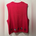 Vtg Marisa Christina Red Holiday Sweater Vest with Embroidery women’s Large Photo 1