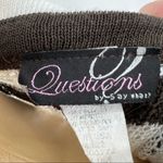 Say What? Say What? MEDIUM American Y2K Brown Striped Loose Knit Short Sleeve Cardigan Photo 5