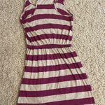Splendid  Maroon & Cream Stripe Racerback Sleeveless Short Dress Size Small Photo 5