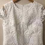 Amanda Uprichard White Cap Sleeve Lace Mesh Embroidered Mini Dress - Size P/S Photo 2