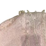 1980s baby pink sweater with faux pearl and lace detailing Size M Photo 4
