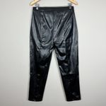 H by Halston Halston Faux Leather Pants Womens Medium Black High Waist Pull On Pockets Seamed Photo 5