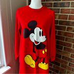 Disney Vintage USA Made Sears  Red Mickey Mouse Sweatshirt Sleep Dress Cozy 80s Photo 1