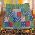 Vineyard Vines  Patchwork Blue Gee Pink Palm Golf Overlap Mini Skirt Sz 2 Photo 4