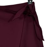 Loft  Outlet Medium Mini Skirt Faux Wrap Pull-On Stretch Elastic Waist Dark Wine Photo 1
