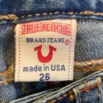 True Religion 90’s Vintage Low Rise Ripped Flare Denim Jeans Size 26 Photo 9