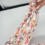 Free People  Lexington Off Shoulder Floral‎ Boho Blouse Small Tie Cuff Ivory Photo 4