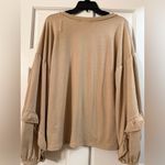 Fantastic Fawn Women's Oatmeal tan balloon sleeve blouse size Large New Photo 4