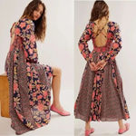 Free People  A New Way Maxi  Navy Combo Dress Photo 4